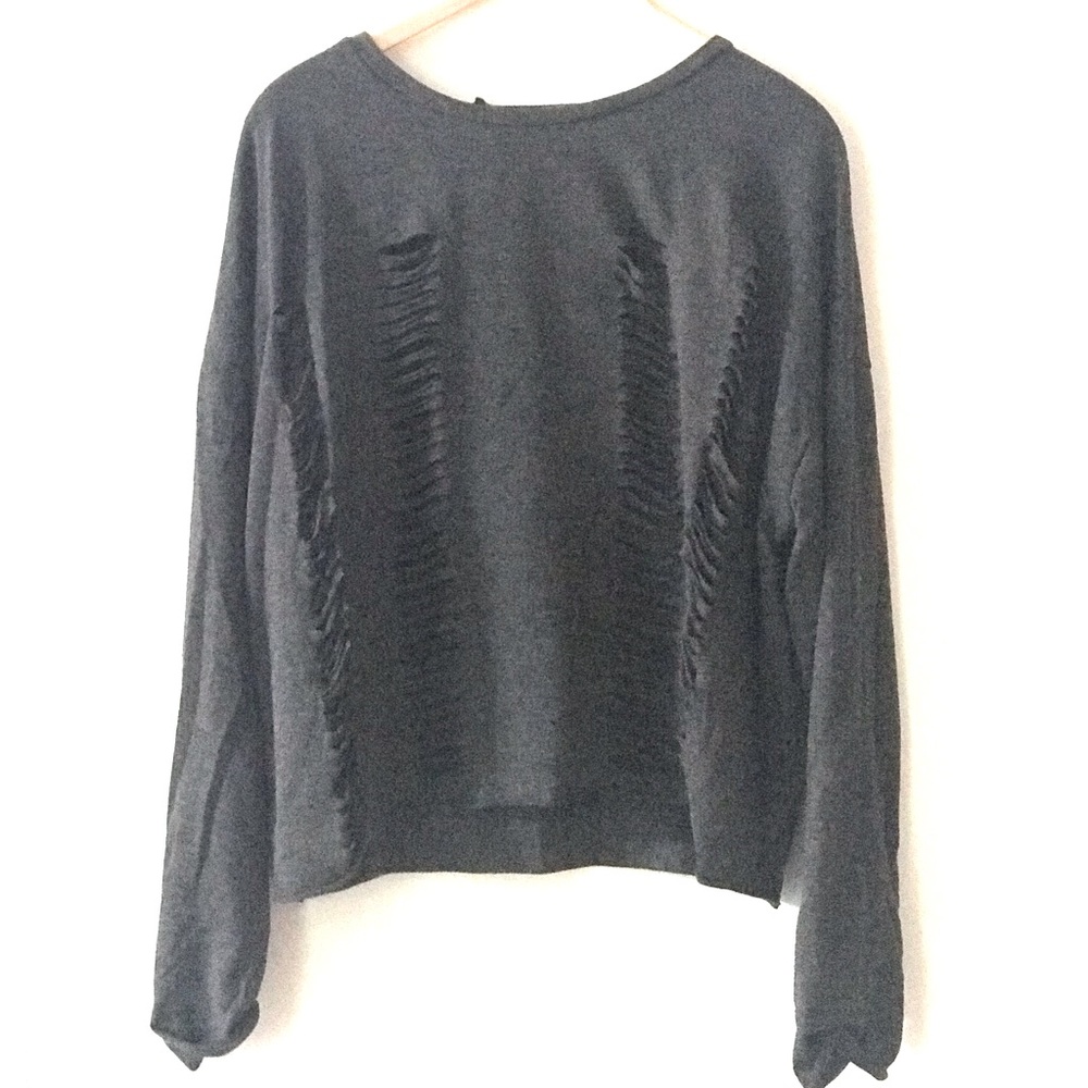 Slashed oversized slouchy top
